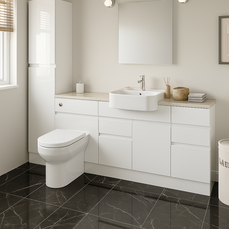 Alpine White Gloss Bathroom (Egger W1100)